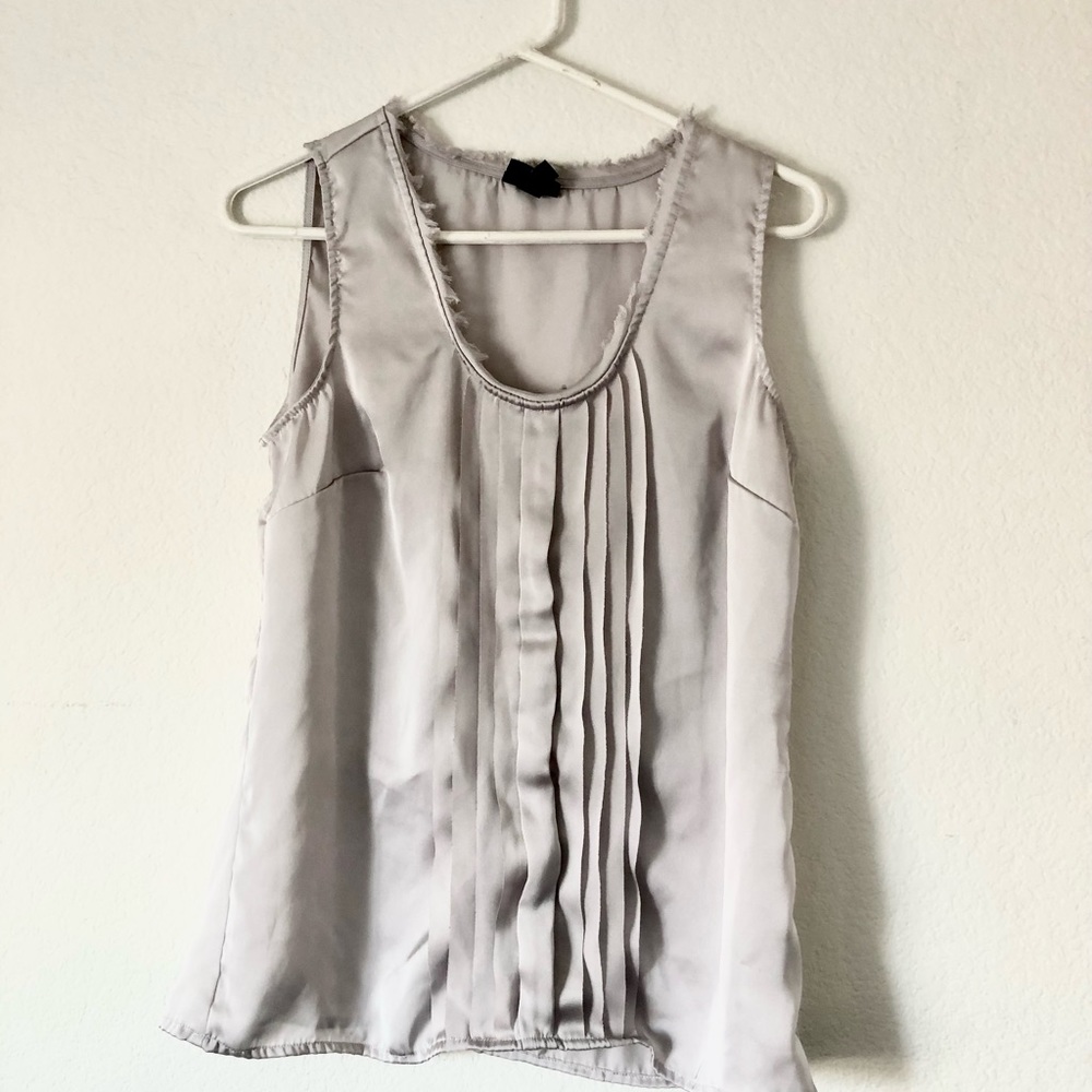 Mossimo pewter colored raw edge sleeveless blouse